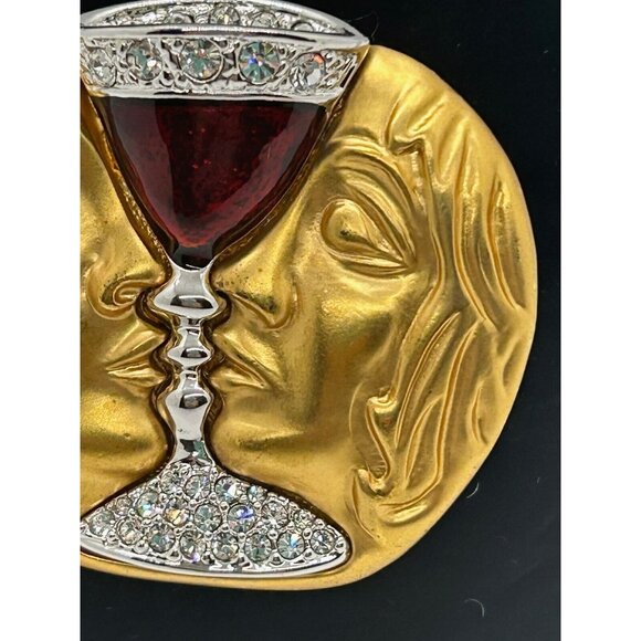 Salvador Dali Tristan & Isolde Love Potion Repro Brooch  Signed Vintage 2001 - Picture 5 of 11